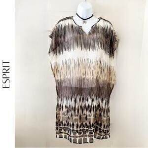 ESPRIT Brown & Beige Sequin Shoulder Swimsuit Coverup, XS